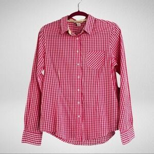 Brooks Brothers Gingham Button Up Shirt Pink Size 8